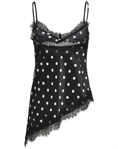 Only - ONLBella Strap Satin Lace Top - Black/White Dot